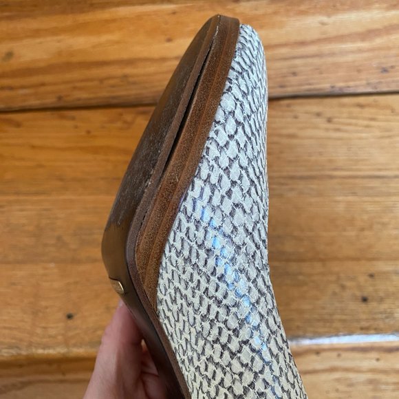 Cole Haan Cobra Embossed Peep Toe Shoes - Picture 7 of 11